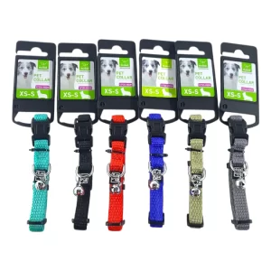 Obojky pro psy velikosti XS–S s rolničkou, délka 22–35 cm, šířka 1.2 cm, různé barvy