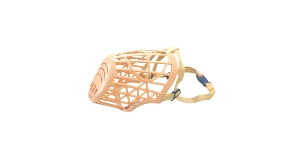 Plastový náhubek pro psa s nastavitelnými popruhy, Obvod čumáku 14–17 cm, délka popruhů 33–39 cm