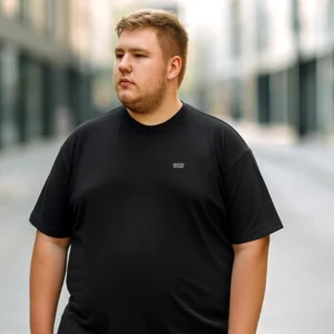 Tričko nadměrné velikosti černý ve velikosti 5XL, 6XL, 7XL, 8XL, 9XL