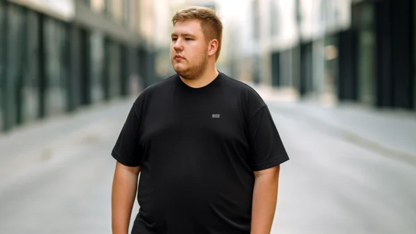 Tričko nadměrné velikosti černý ve velikosti 5XL, 6XL, 7XL, 8XL, 9XL
