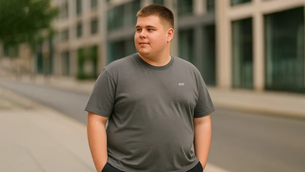 Tričko nadměrné velikosti šedý ve velikosti 5XL, 6XL, 7XL, 8XL, 9XL