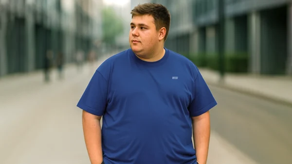 Tričko nadměrné velikosti modrý ve velikosti 5XL, 6XL, 7XL, 8XL, 9XL