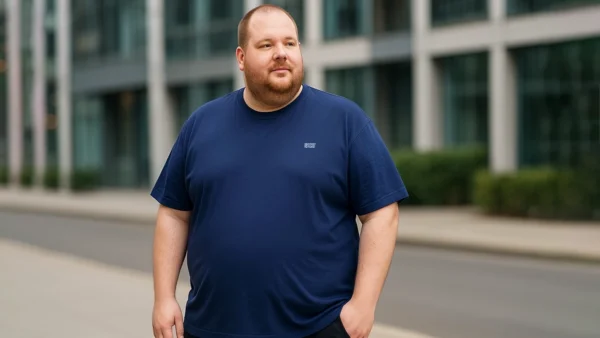 Tričko nadměrné velikosti tmavě modrý ve velikosti 5XL, 6XL, 7XL, 8XL, 9XL