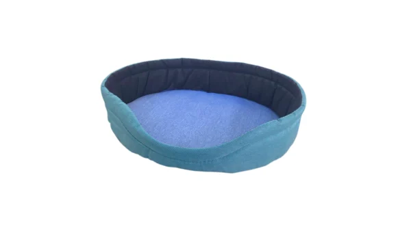 Kulatý pelechy pro psa, tyrkysový – velikost 68×58×17 cm